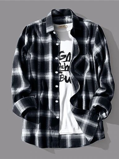 Dark Check Casual Shirt