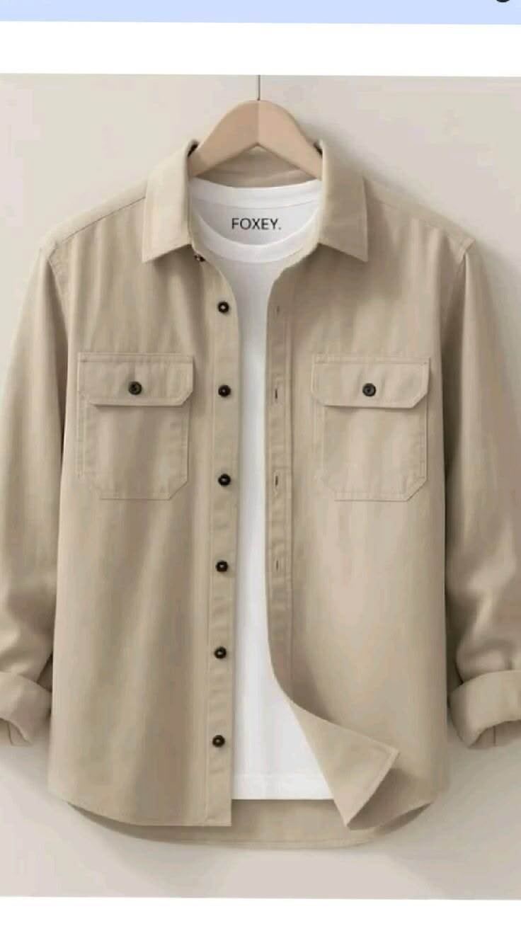 Cream Casual Overshirt